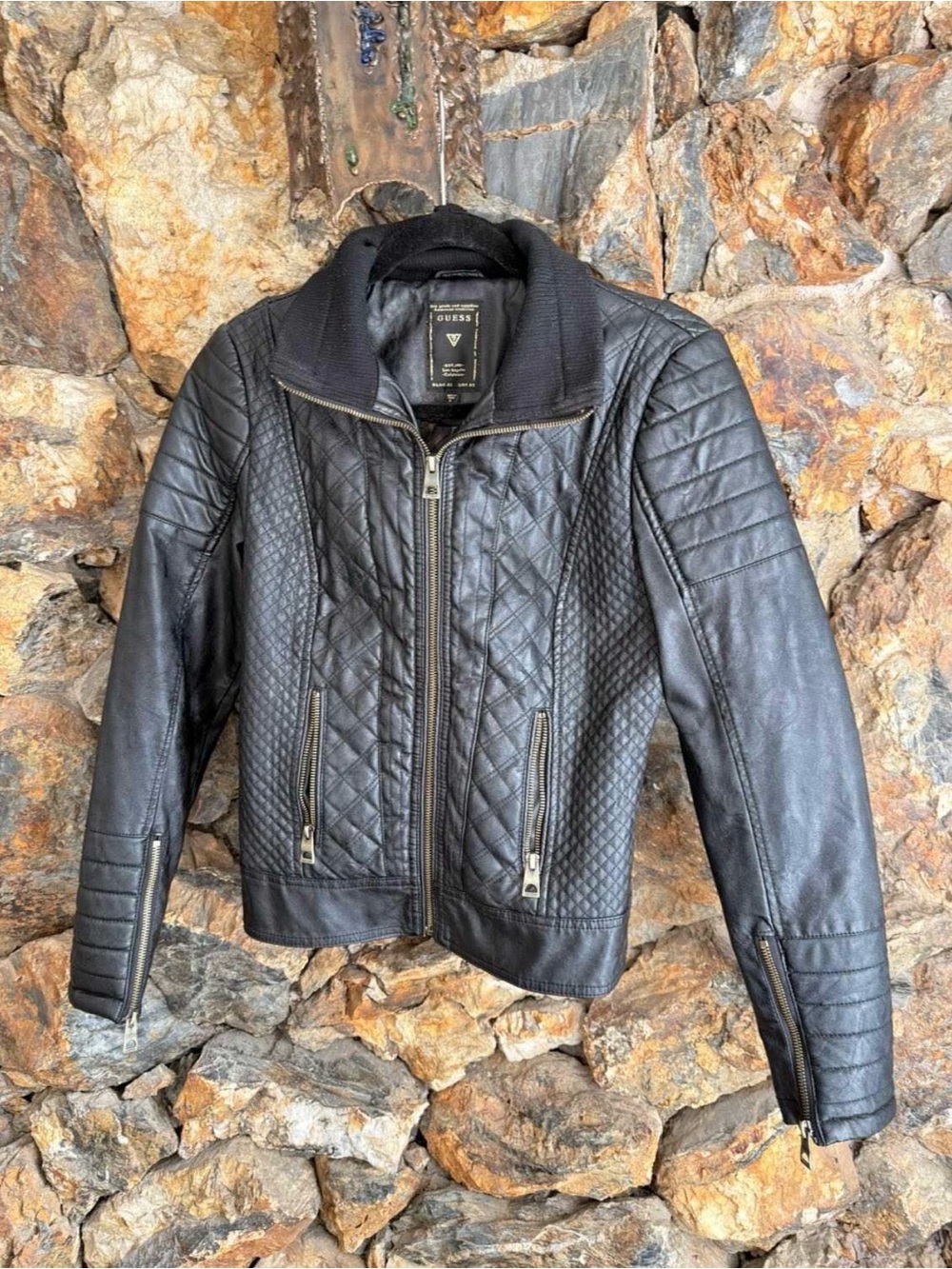 GUESS Black Leather Jacket
